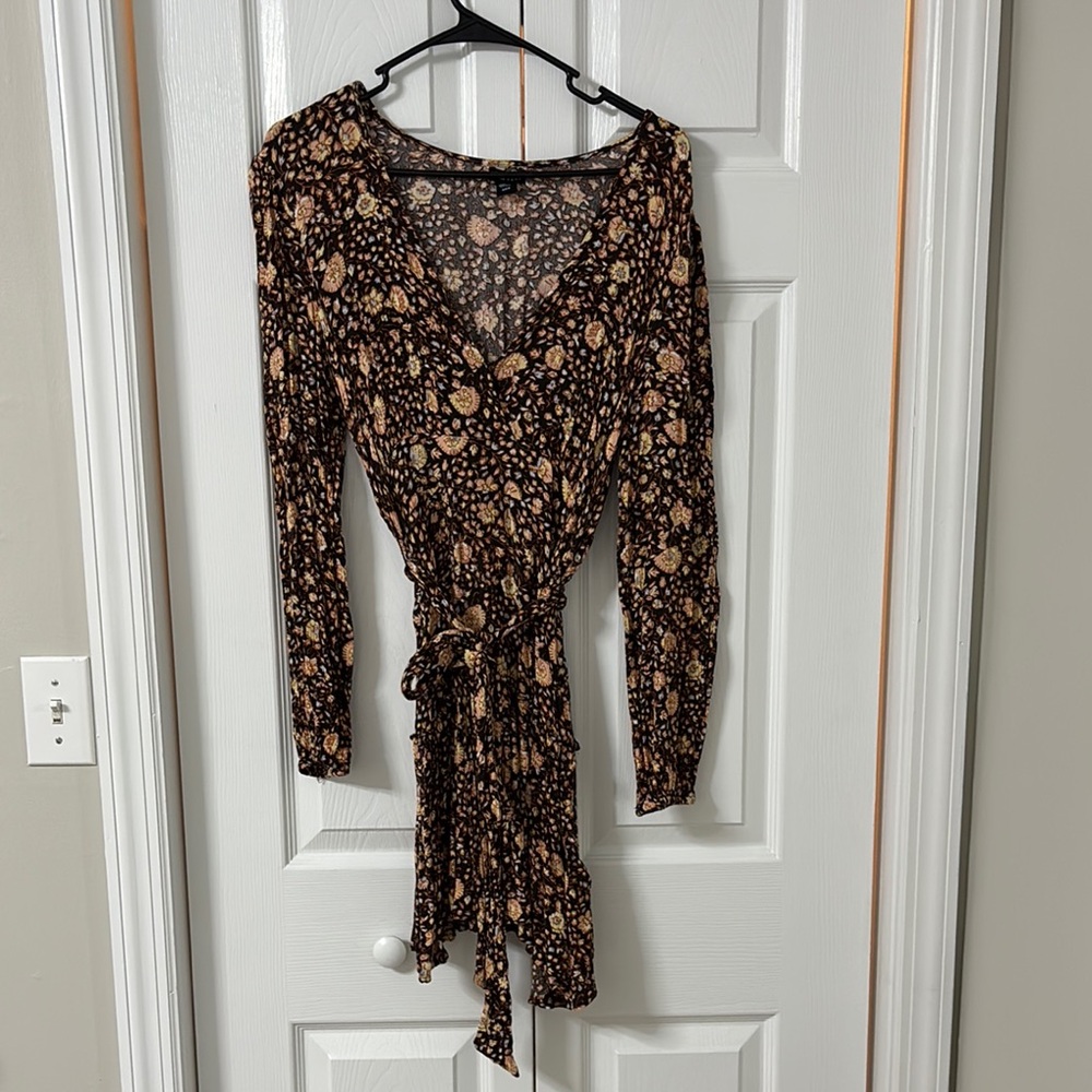 Billabong Floral Mini Dress - Black and Tan